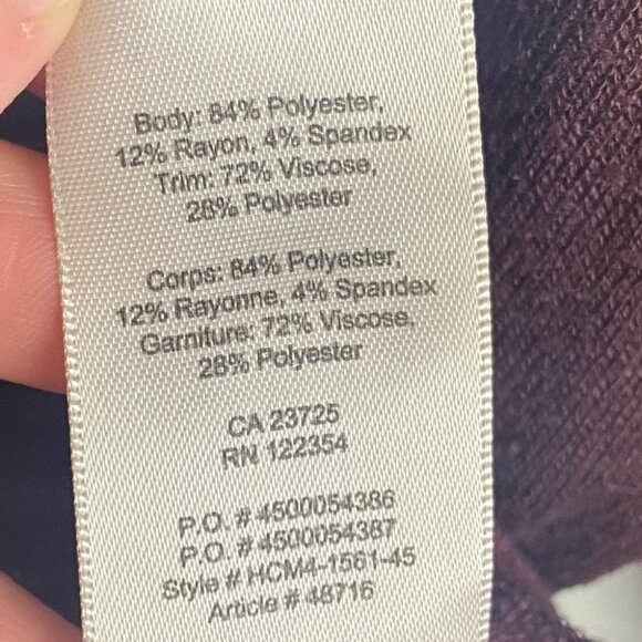 Aritzia Wilfred Sherbrooke Purple V-Neck Sweater Top Size XS Stretch Minimalist - Picture 7 of 12